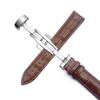 Double Push Butterfly Buckle Leather Watch Strap 16/ 18/ 20/ 22/24mm Unisex Belt Calfskin Steel Buckle Replacement Watch Band