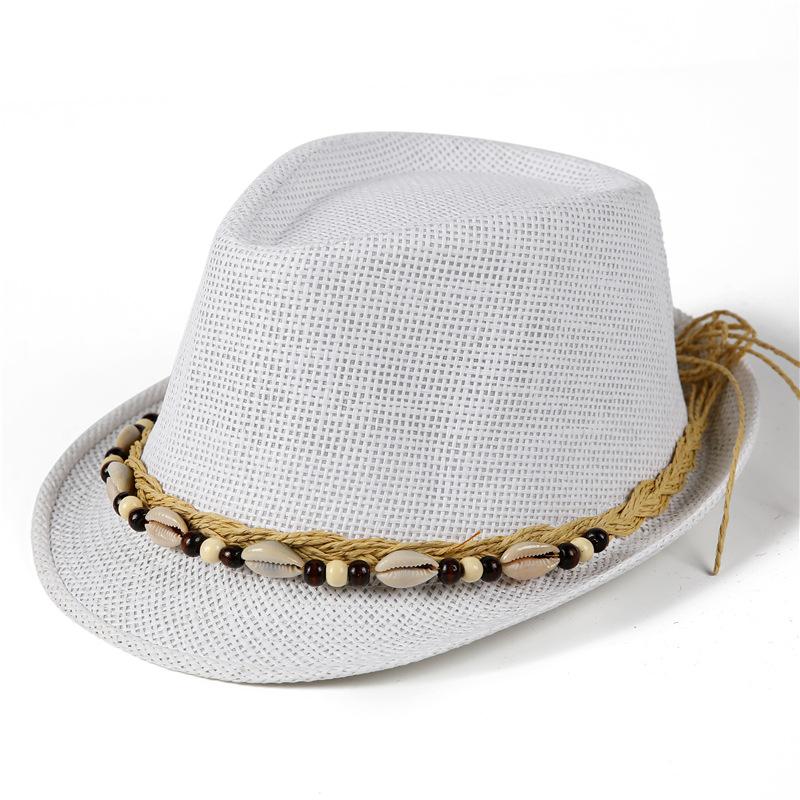 Top Hat Men'S Summer Outdoor Shade Sunscreen Hat Papyrus Shell Sun Hat Women'S Personality Fashion Trendy Hat Beach Hat