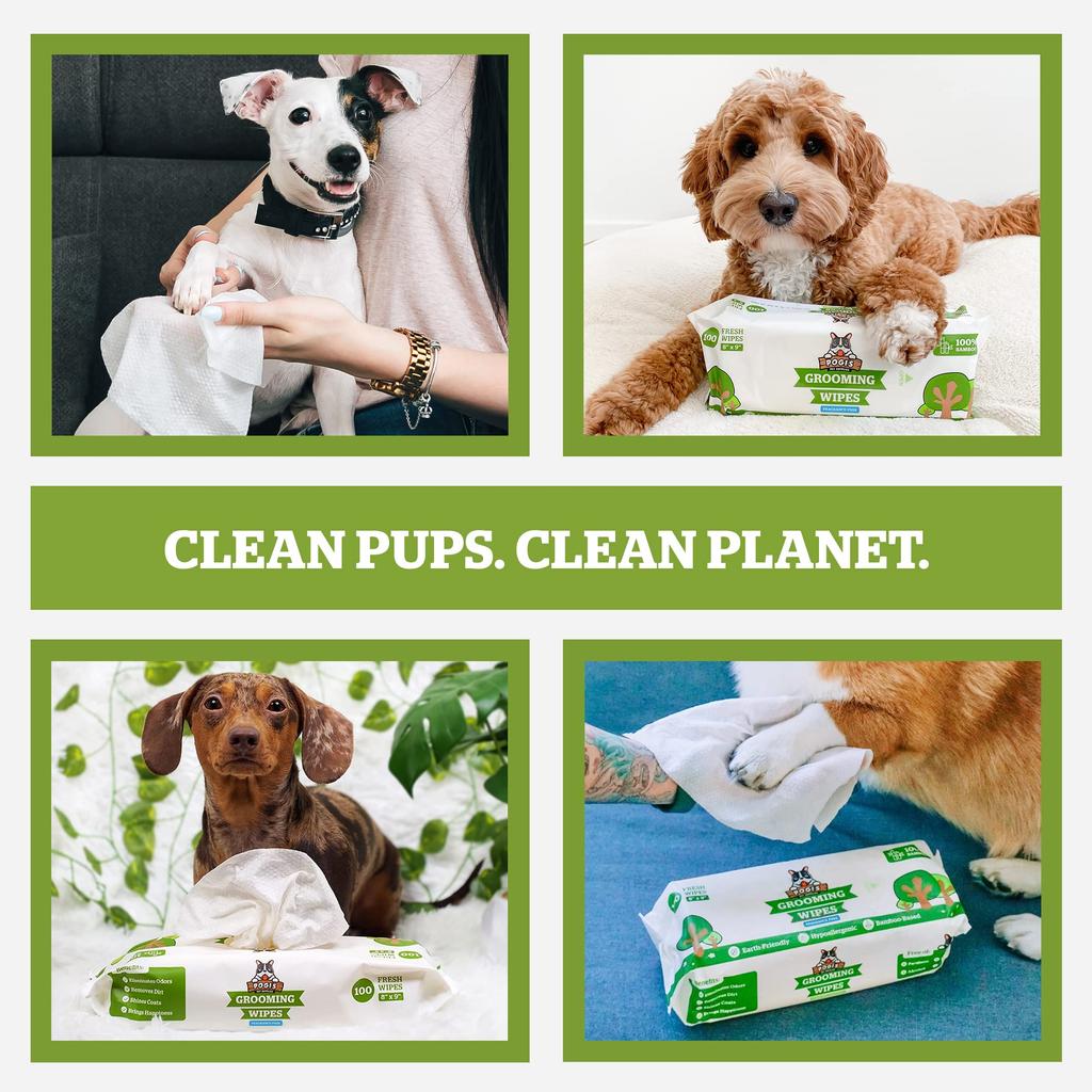 Dog Wipes 400 Pieces For Dogs and Biodegradable Pet Sheets Pogi’s Wipes/Grooming – Cats/Unscented, Hypoallergenic,