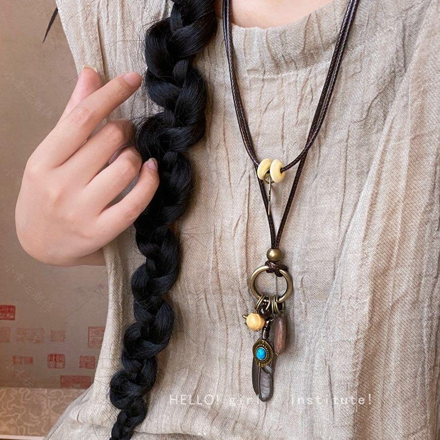 Bohemian flower pendant necklace niche retro versatile collarbone chain fashion temperament high-end jewelry