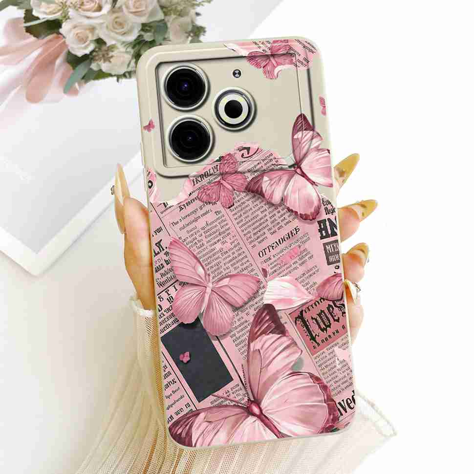 For Tecno Pova 6 Neo Case Pink Cherry Cartoon Silicone Phone Casing Tecno Pova6 Neo 6Neo LI6 Case Protection Back Cover