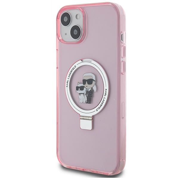 Karl Lagerfeld Klhmp15Shmrskcp Iphone 15 / 14 / 13 6.1 Różowy/Pink Hardcase Ring Stand Karl&Choupettte Magsafe