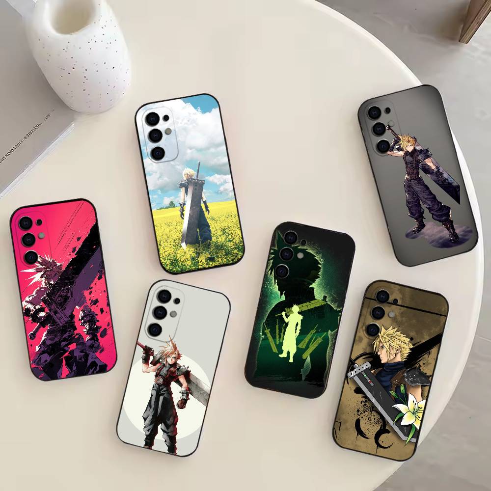 F-Final F-Fantasy V-VII Cloud Phone Case For Samsung S25,S24,S21,S22,S23,S30,Ultra,S20,Plus,Fe,Note,10,9,5G Black Cover