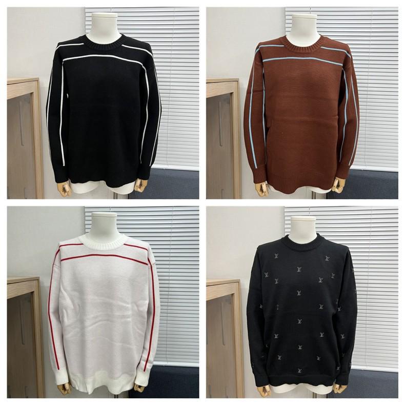 Unisex Trendig Rundhalsad Jacquardulltröja med Broderad Logga - Avslappnad & Mångsidig.