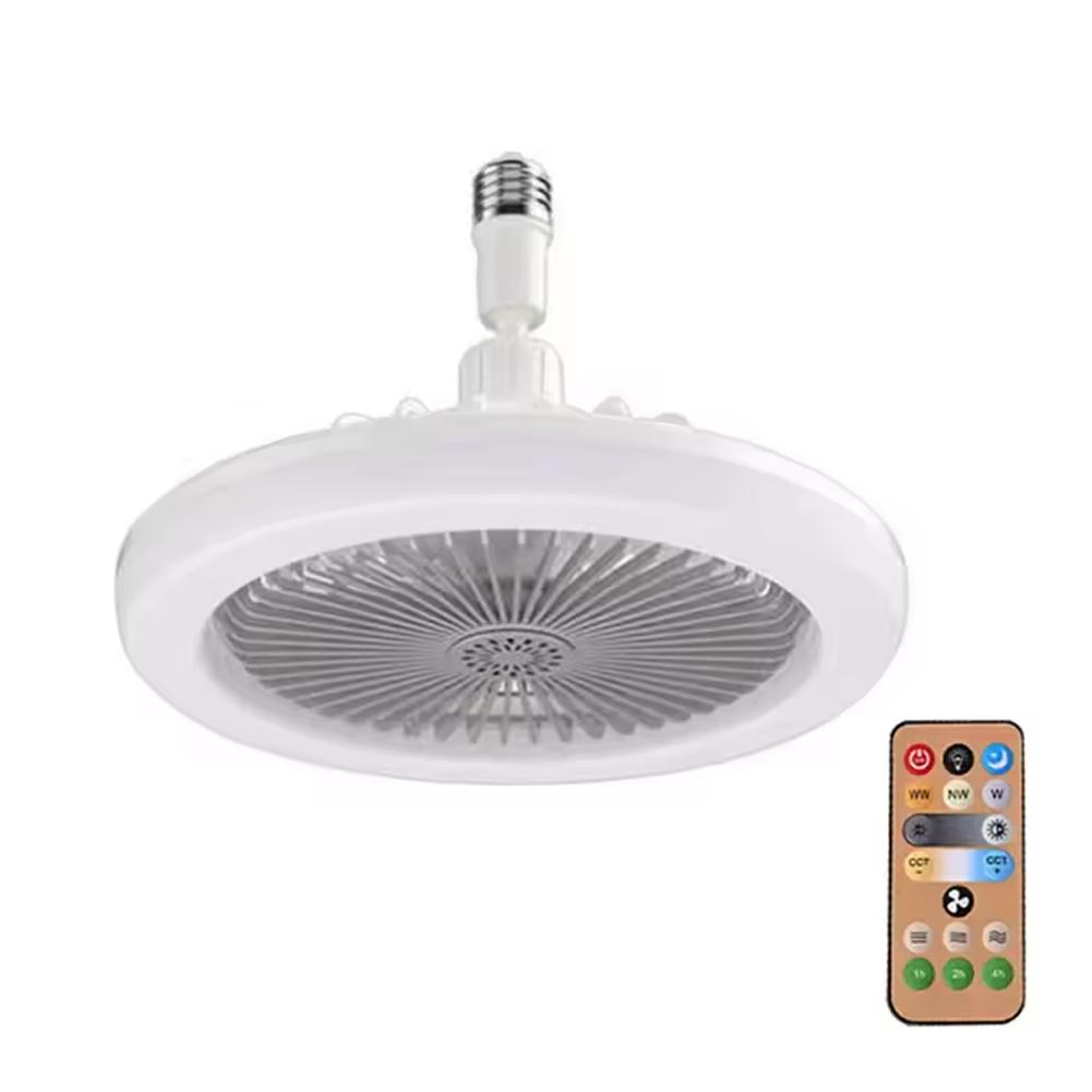 

E27 Screw Ceiling Fan with Light | 30W LED Modern Fan Light | 3 Wind Speeds, Stepless Dimming, Timer & Sleep Mode | Remote Contr