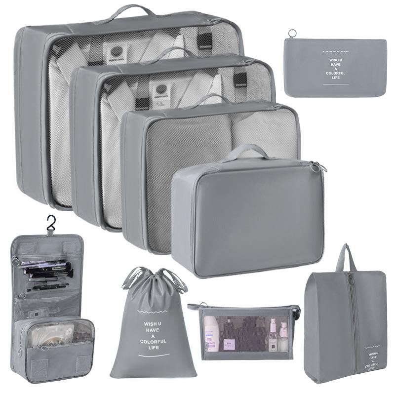 6/7/8/9/10 Pcs Set Travel Organizer Storage Bags Suitcase Packing Cubes Set Cases Portable Luggage Clothes Shoe Tidy Pouch Folding