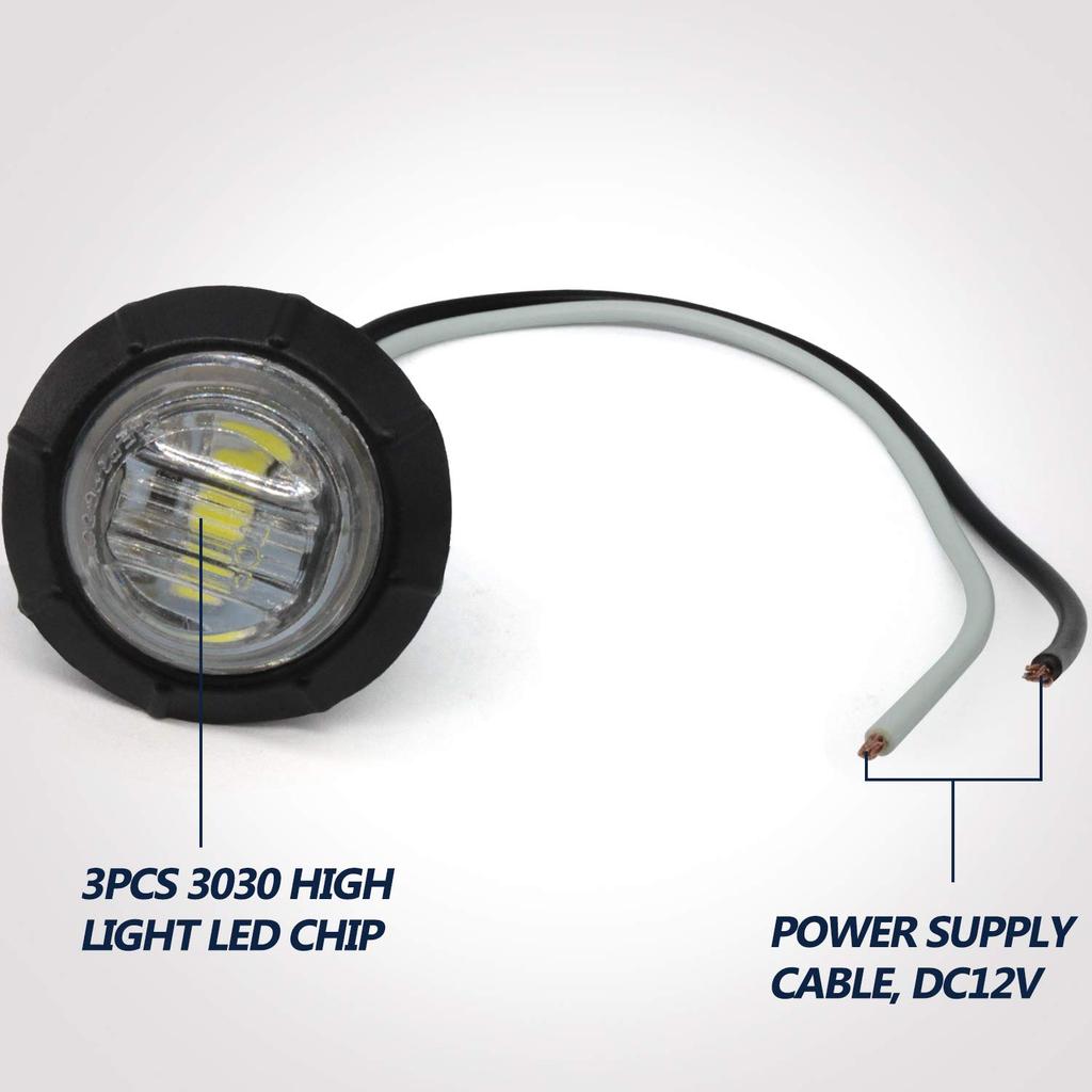 X-STYLE White Car LED Side Marker Lights, 3 Rows Custom LED Decorative Parts,