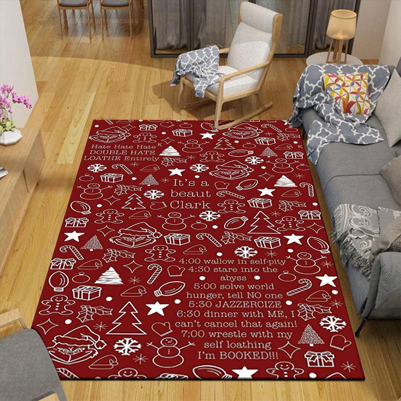 1Pc Christmas Tree Rug Office Carpet Indoor Outdoor Doormat Nonslip Soft And Comfortable Living Room Christmas Halloween Gift D91816