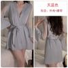 Satin Embroidered Lace Plus Chest Pad Slim Suspender Nightdress Belt Robe Women's Loungewear Set