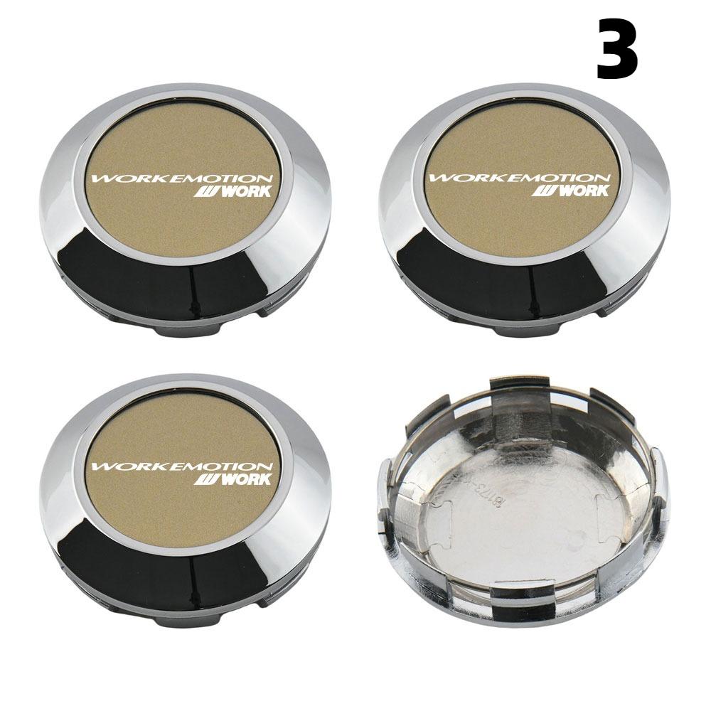 4PCS OD 76MM / ID 72MM Cap For Rims WORK EMOTION EQUIP MEISTER VS Emblem Wheel Center Cap Sport Car Logo Wheel Cover Hub Caps