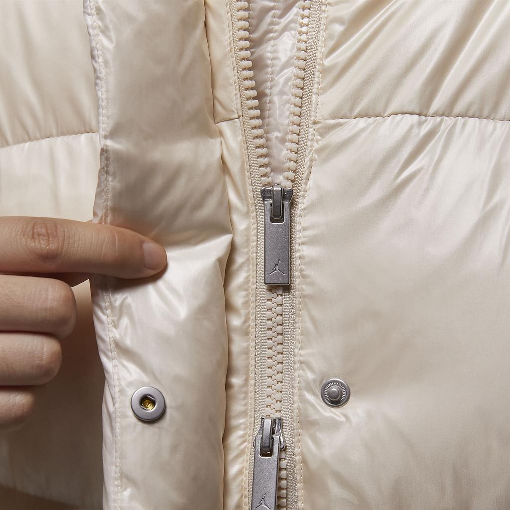 Jordan Minimalist Solid Color Waterproof Fashion Hooded Long Sleeve Down Jacket Women Outerwear Light-Brown FV7144-203