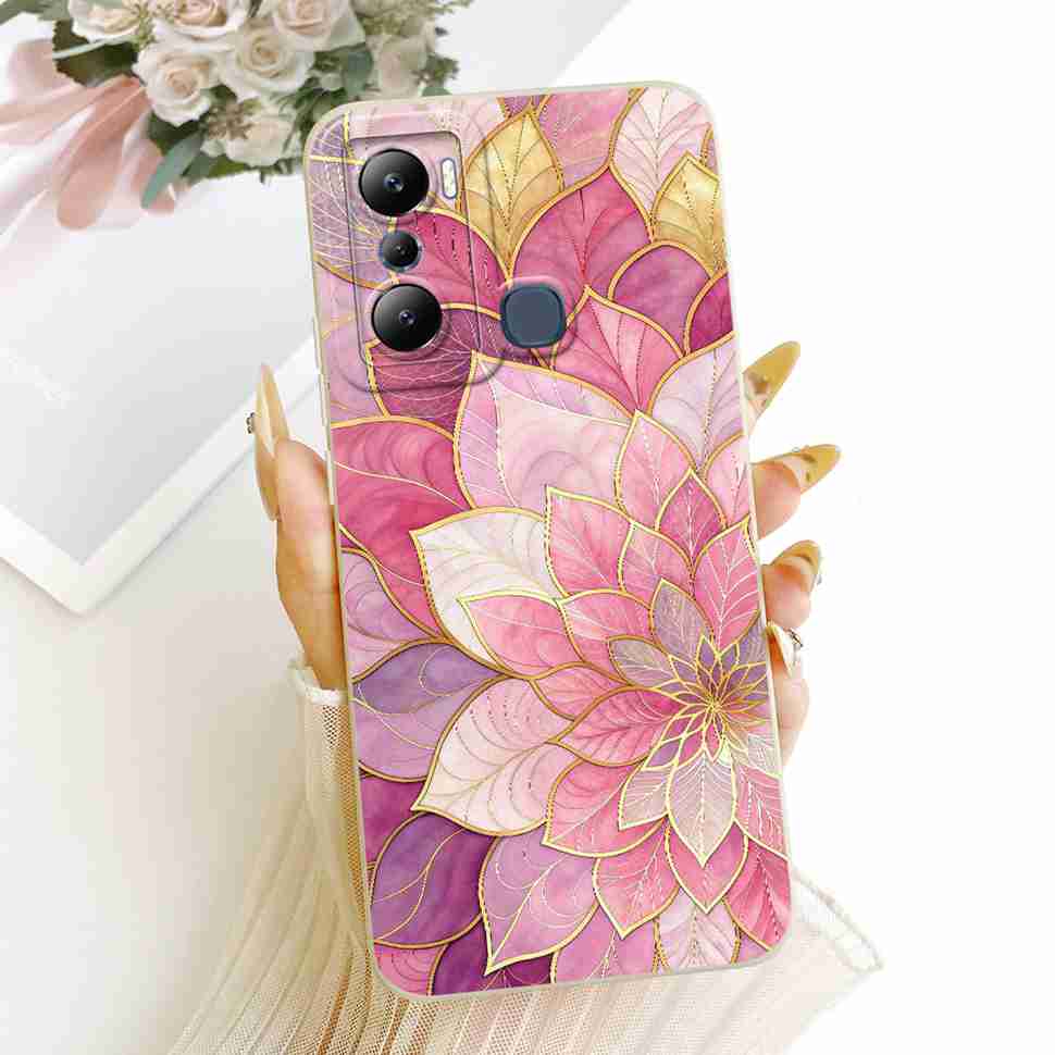 Für Infinix Hot 20i X665C X665E Hüllen Blume Schmetterling Silikon Weiche Abdeckung Für Infinix Hot 20i Hot20i Handy Rückseite Hülle