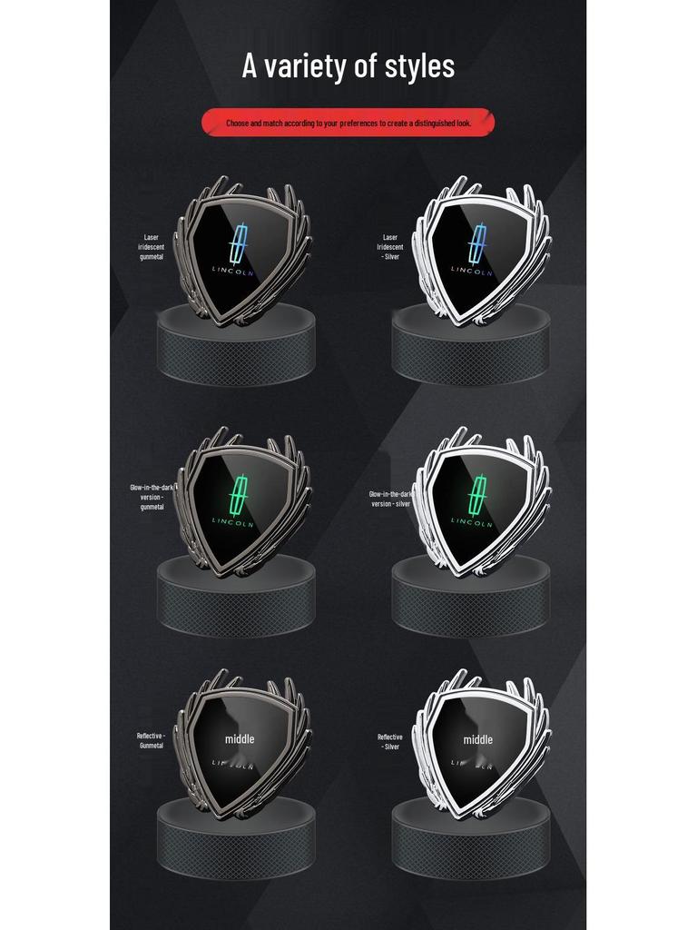 Lincoln Adventure MKC Aviator MKT Car Metal Badge Side Window Logo Sticker