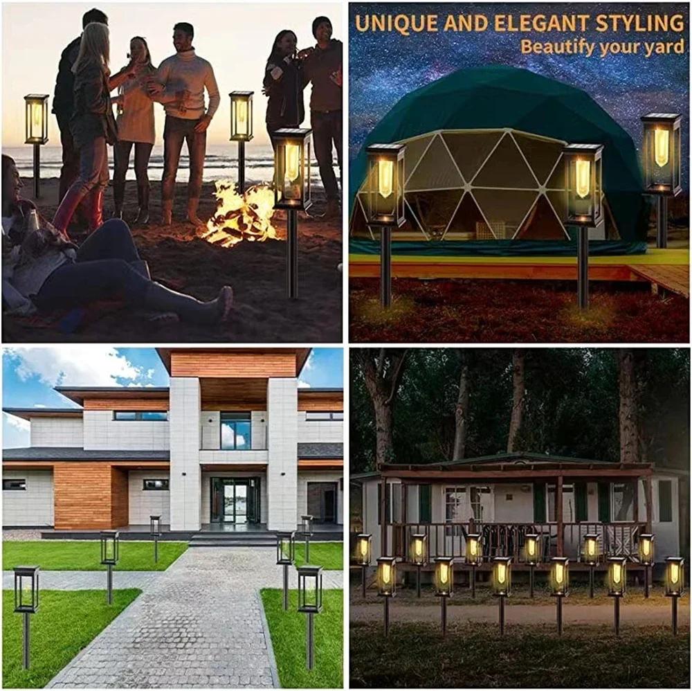 Solar Pathway Lights Outdoor Outdoor Waterproof IP65 Garden Lights for Walkway Yard Backyard Lawn Landscape Lighting Decorative