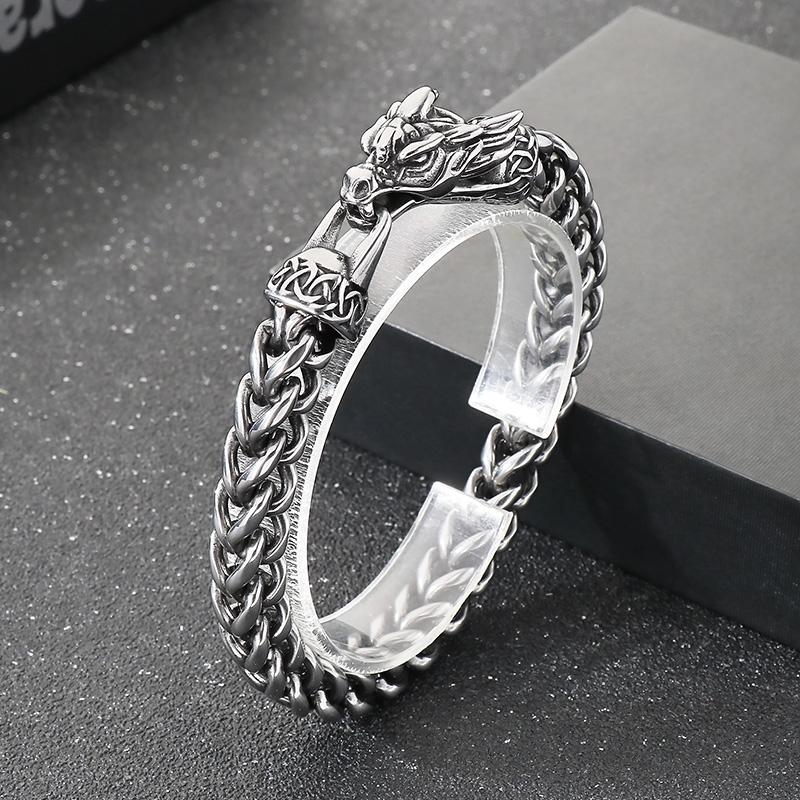 8mm Dragon Bracelet for Men Boy Tennis Chain Jewelry - Stainless Steel 304 - KB204076-MZOZ