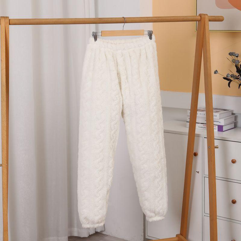 2025 Winter Jacquard Flannel Set: Unisex Thick Warmth-Keeping Couple Homewear