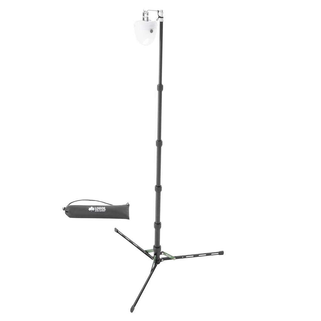 LOGOS Handy Flat Lantern Stand 71905008, Black, Approx. 48cm Wide x 42cm Deep x 48-123cm High