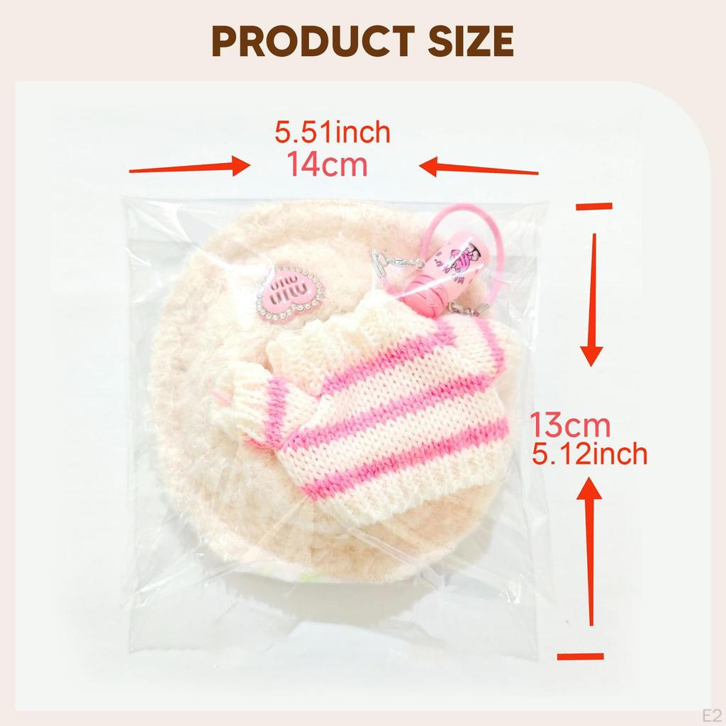 Doll Apparel Mini Knit Striped Sweater Gift Soft Accessory with Water Bottle