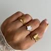 18K Gold-Plated Four-Leaf Clover Titanium Steel Ring for Women