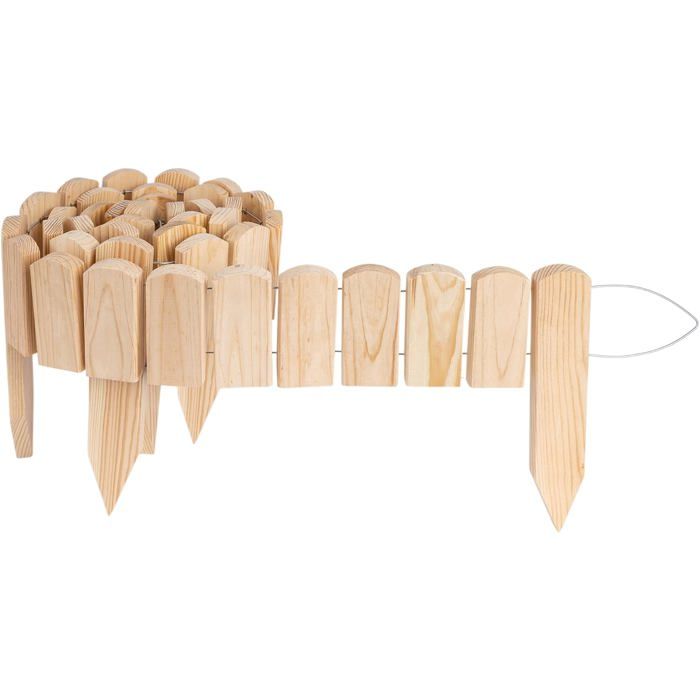 Bordure de jardin - CREATIVE HOME - Rollborder 200 x 10 cm - Pin naturel - Flexible - Anti-UV