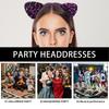 Leopard Cats Ear Headband for Casual and Formal Funny Glittering Ear Hairband Roleplay Supply Halloween Props Hairband