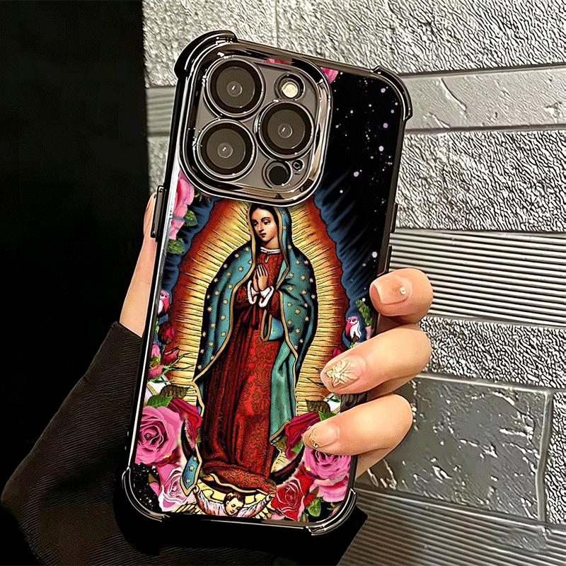 Virgen Mary Virgin De Guadalupe Soft Phone Case For iPhone 15 16 17 Air 14 Pro Max 16E Plus 13 12 Mini Plating Anti-Fall Fundas