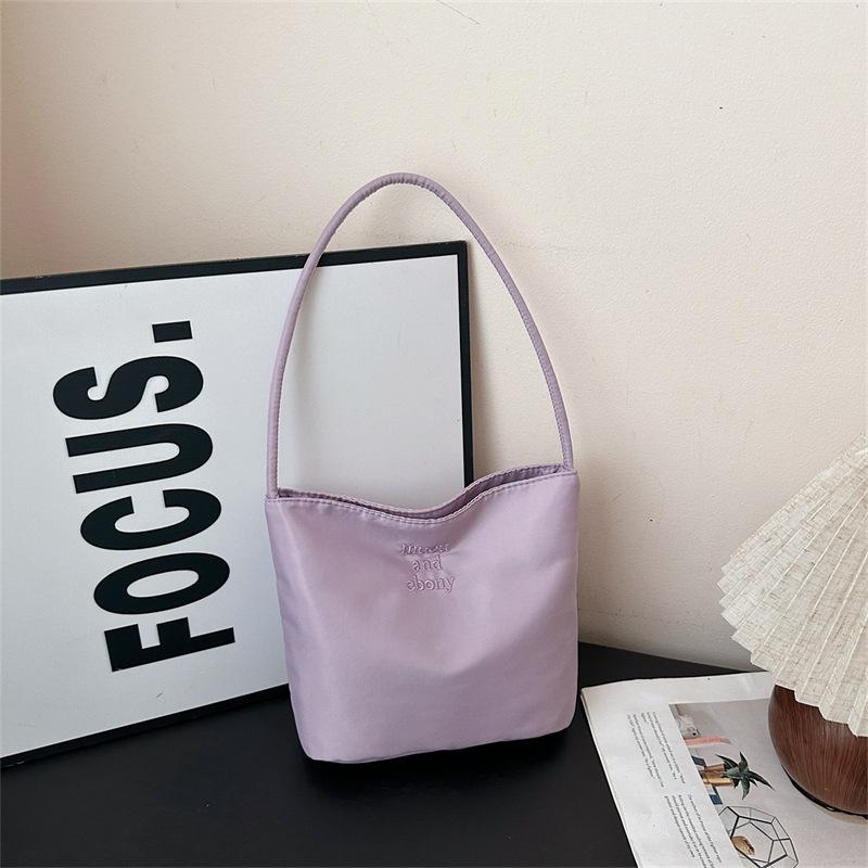 

Women S High Capacity Handbag Underarm Handbag Shoulder Bag Waterproof Embroidered Letters Underarm Bag Tote Bags фиолетовый