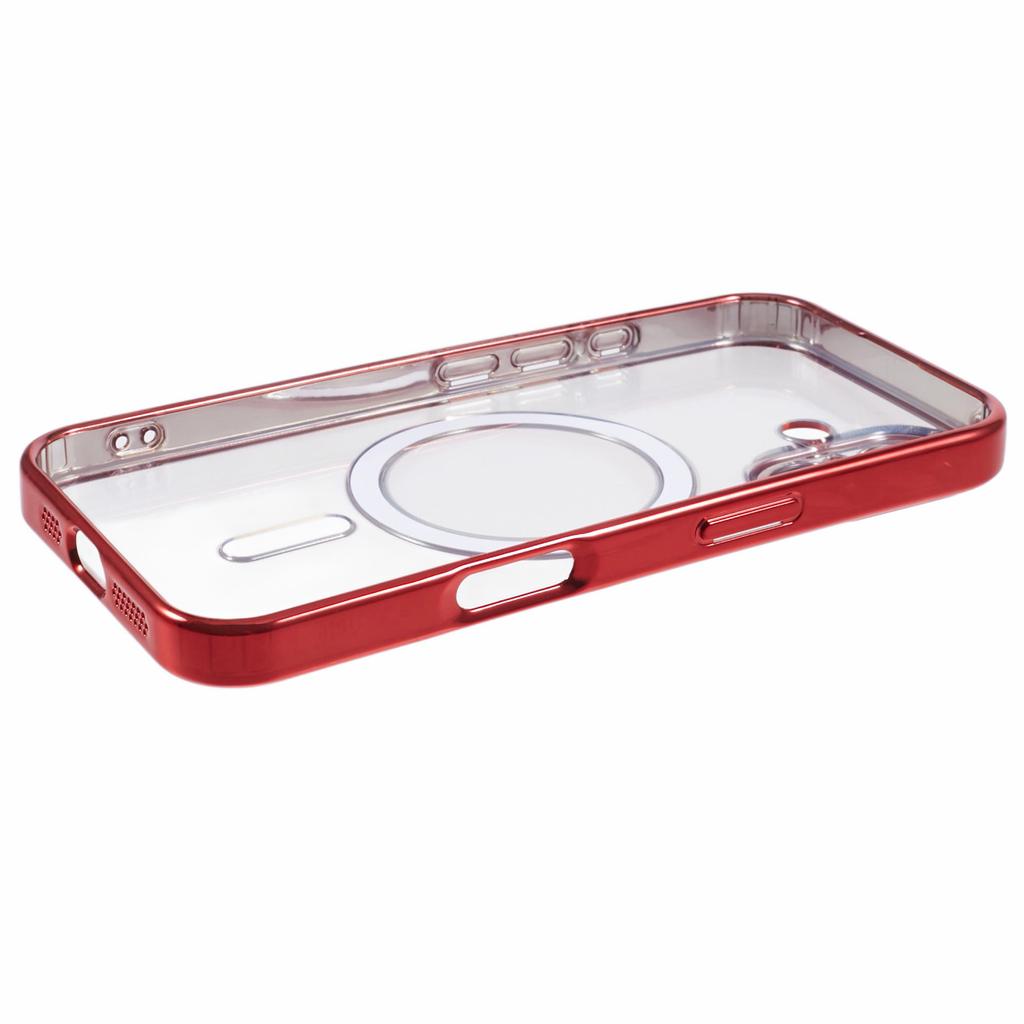 Für iPhone 16 Plus Magnetische Hülle Galvanisierter Rahmen TPU Handyhülle mit Objektivfolie