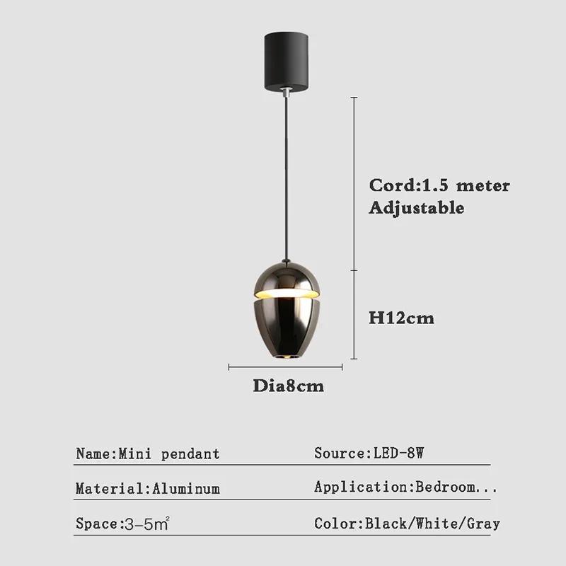 Lamp Nordic Minimalist Modern Bedside Pendant Light Fixtures , Single-Light Ceiling Light Fixture For Bedroom, Kitchen, Entryway