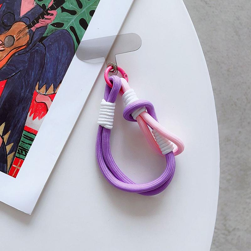 For Ip 15 14 Pro Max Samsung Flip 4 Coloful Rope Chain Korean Mobile Phone Cute Knot Portable Anti-Loss Hand Bracelet Chain