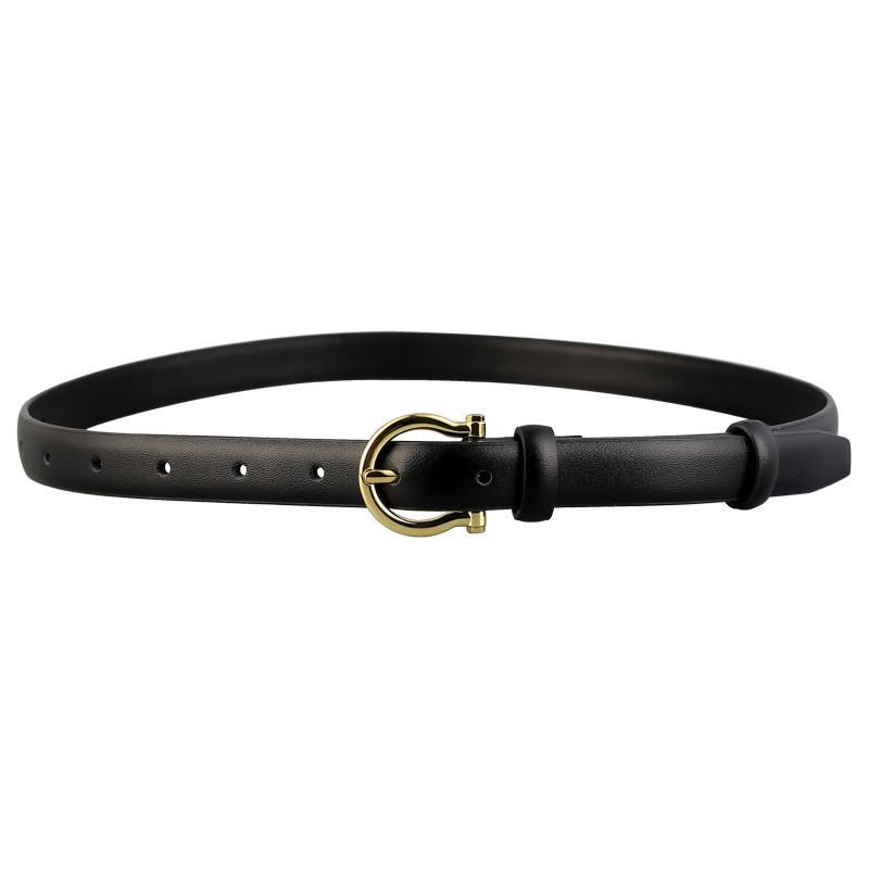 Classic Leather Woman Belt For Denim Pants With Alloy Buckle For Casual Wear