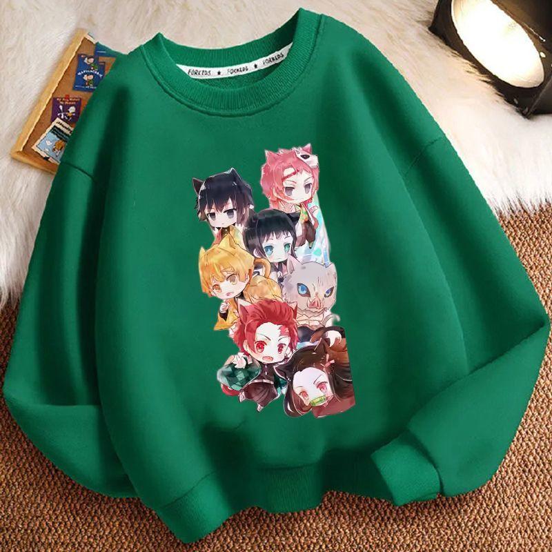 

Children s Fashionable Demon Slayer Hoodie, Spring and Autumn Boys and Girls Casual Hoodie 160