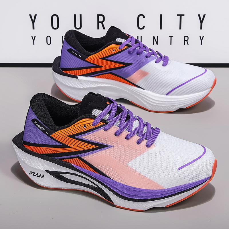 New plus size running shoes flying 4 carbon plate marathon men's and women's racing body side training sneakers running shoes