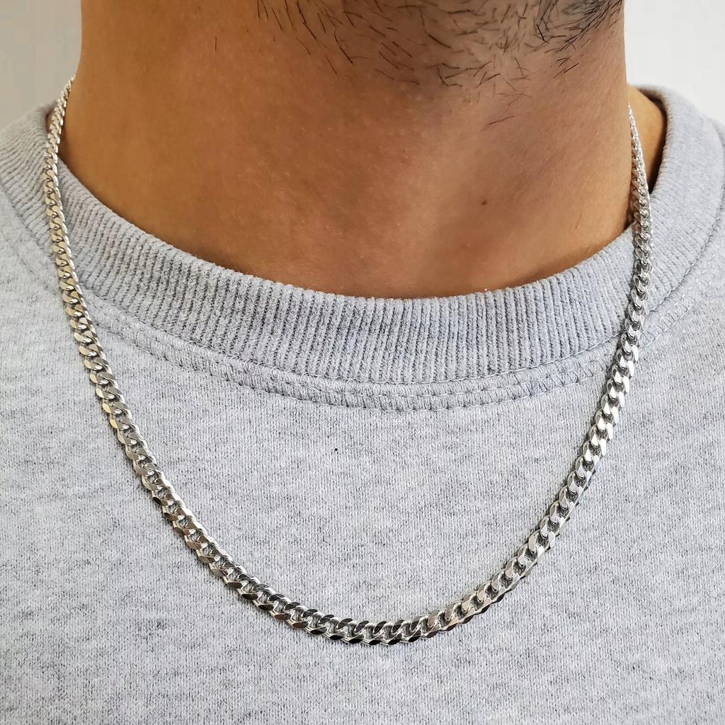 Silver Chain Men' Chain SILVER 925 4.5mm Armored + FREE