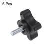 uxcell 6pcs Star Knobs M5x12mm Male Thread Plastic 4 Star Stud Knobs Hand Tighten
