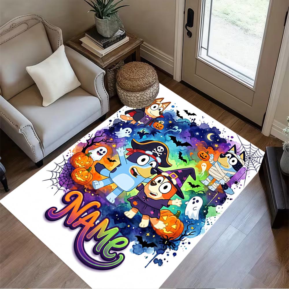 Halloween Friends Costume Customized Name Floor Rug Office Rug Perfect for Decorate Room Study Room Kitchen Game Room Anti-slip Rug Decorate Offices
