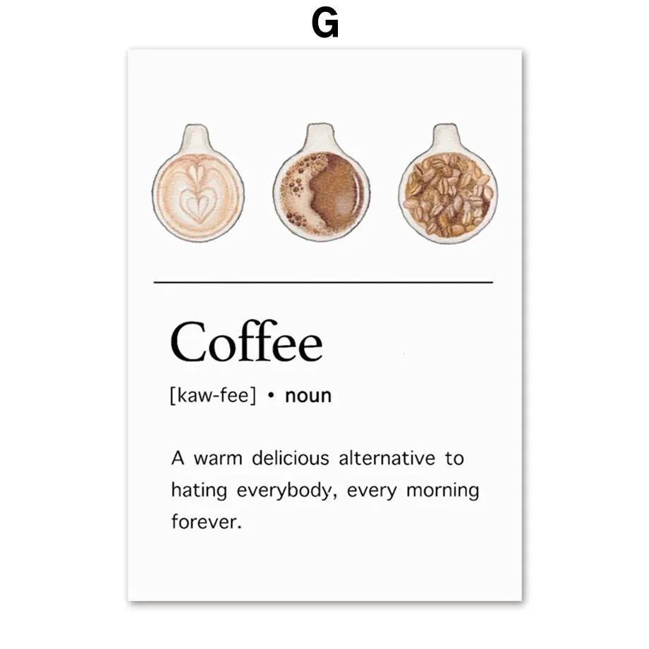 Nordic Elegant Coffee Caffeine Cocoa Cup Wall Art Canvas Painting Posters And Prints Pictures For Kitchen Surrealism Home Decor