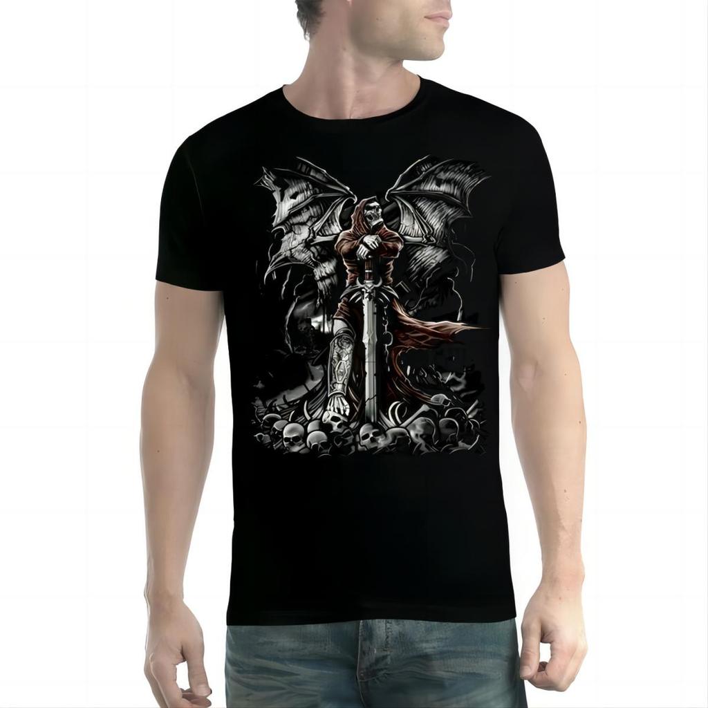 Winged Reaper Skull Sword T-Shirt