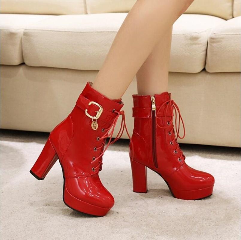 Fashion Sexy Knight Female 10Cm High Heel Platform Ankle Boots For Women Autumn Winter Shoes Black Pole Dancing Boots