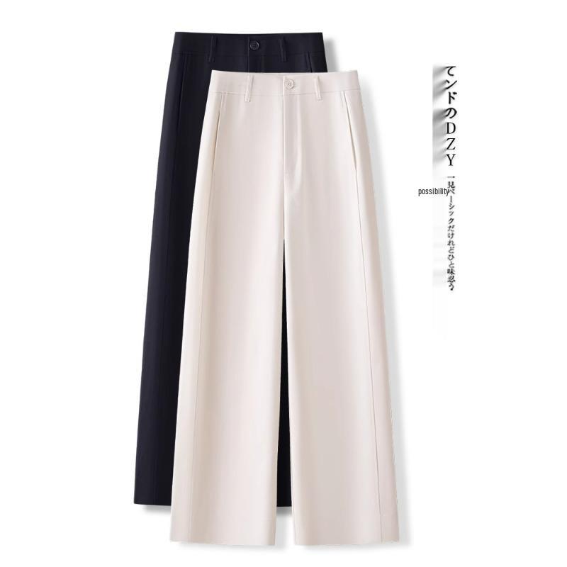 

Beige Wide-Leg High-Waisted Slimming Fashion Pants for Women - Spring/Autumn 2025 Casual Straight-Leg Drape Style L (105-115 jin) бежевий
