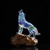 Crystal Lucky Wolf  Dog Miniatures Figurines Home Desktop in-vehicle Crystal Crafts Ornaments Wolf Tea Pet Home Decoration Gifts