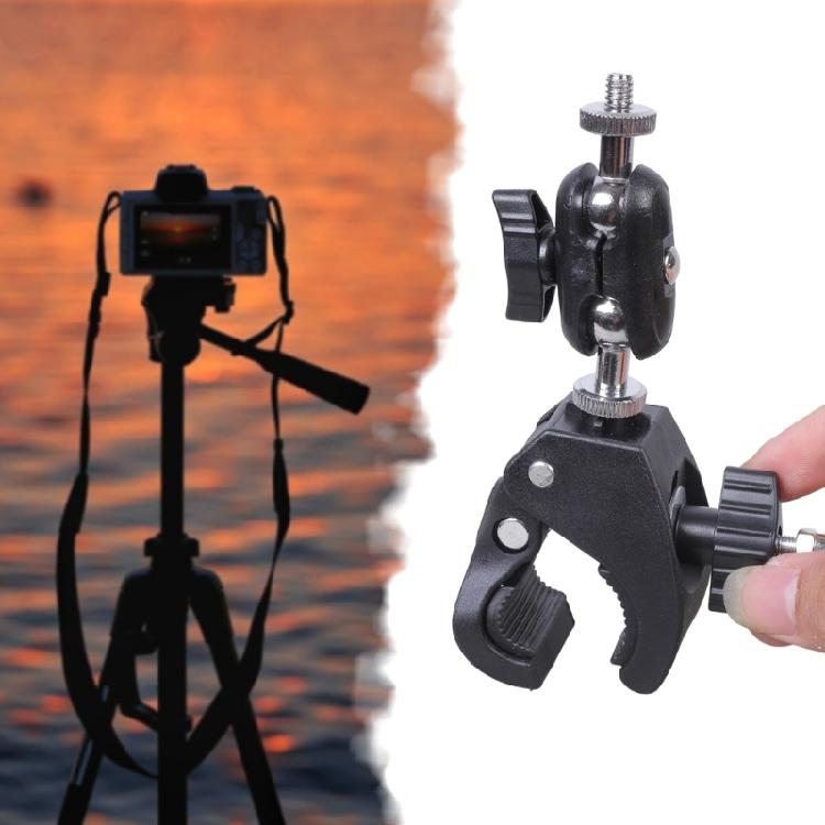 MultiFunctional Camera Clamp Mount With Adjustable Angles For DSLR Camcorder Studio Photography for 1.6-6cm Handlebar