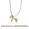 Horse Pendant Long Necklace Adjustable Horse Charm Necklace for Women Simple Jewelry Accessories