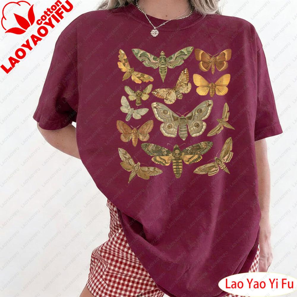 Butterfly Shirt Moth Tops Cottagecore Shirt Bug Clothes Aesthetic Tees Cottage Core Tees Goblincore Clothes Dark Academia Shirt