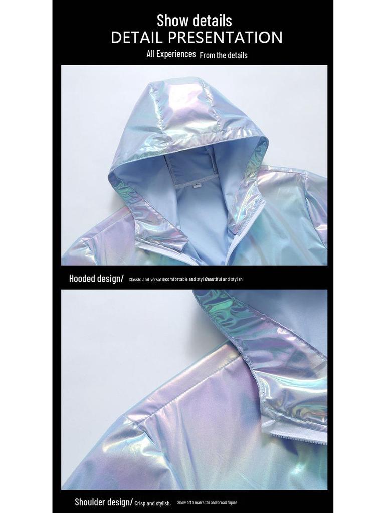 Men's Colorful Reflective Gradient Summer Jacket - Ice Silk Ultra-Thin Sun Protection