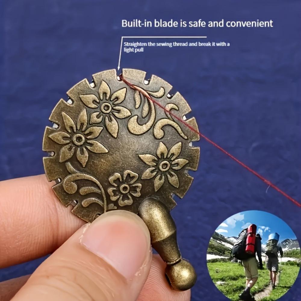 2pcs Antique-Inspired Thread Cutter with Floral Relief - Safe and Convenient Sewing Tool for DIY Projects