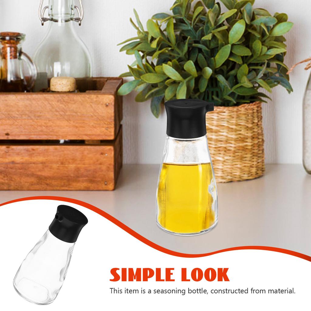 Glass Oil Pot Storage Bottle Black Kitchen Seasoning Bottle Easy Clean Sauce Container for Home Restaurant Oil Pot
