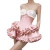 French Strapless Bow Fishtail Waist-Cinching Short Puffy Skirt Party Dress
