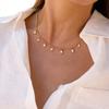  Fashion Teardrop-shaped White Cubic Zirconia Pendant Necklace 18 K Pvd Plated Statement Collar Necklace Jewelry Gift