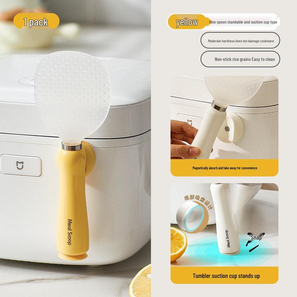 Non-stick Magnetic Rice Serving Spoon with Stand for Rice Cooker